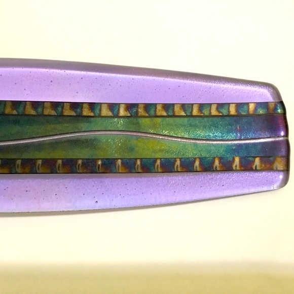 Handmade Chris Paulson art glass tray - Picture 4 of 12